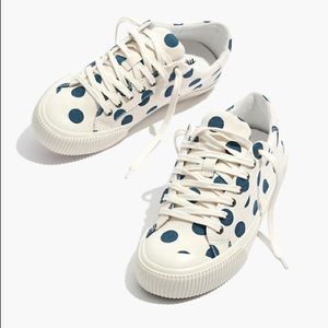 Madewell Sidewalk Low Top Polka Dot Sneakers. 7M